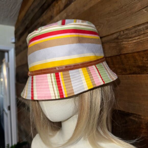 🧡💚 Coach Multicolor striped bucket hat - Picture 3 of 11